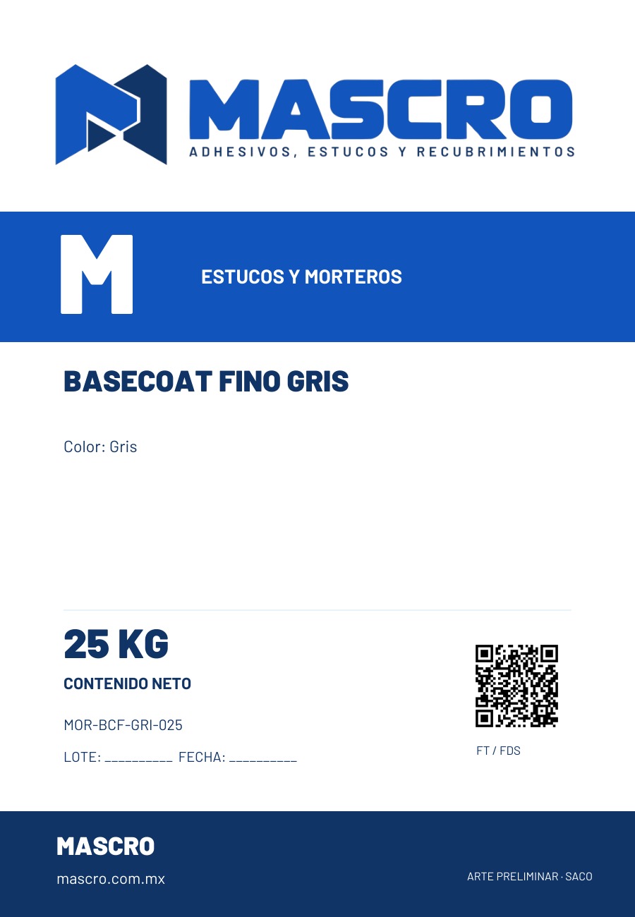Empaque preliminar de Basecoat Fino Gris
