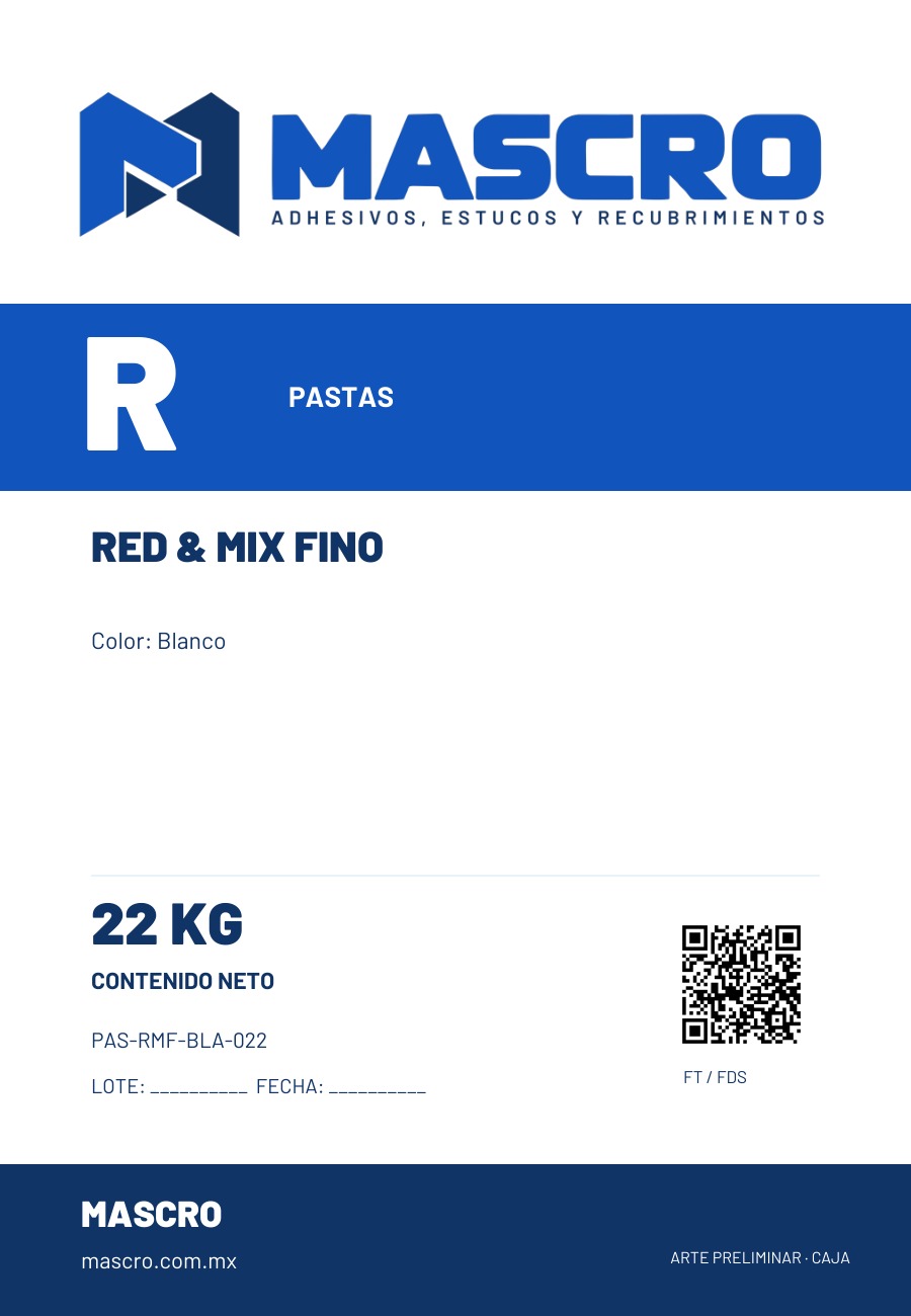 Empaque preliminar de Red & Mix fino