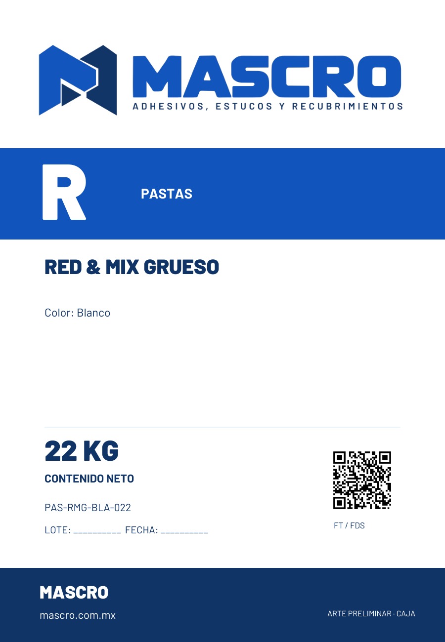 Empaque preliminar de Red & Mix grueso