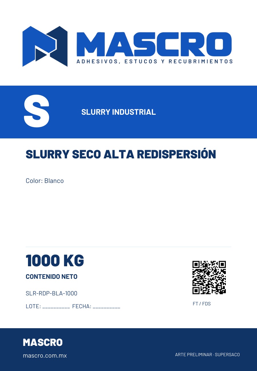 Empaque preliminar de Slurry seco alta redispersi&oacute;n